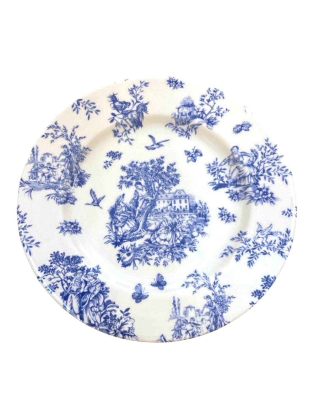 Set of 4 Churchill England Blue White Dinner Plates 10” English Countryside NWOT